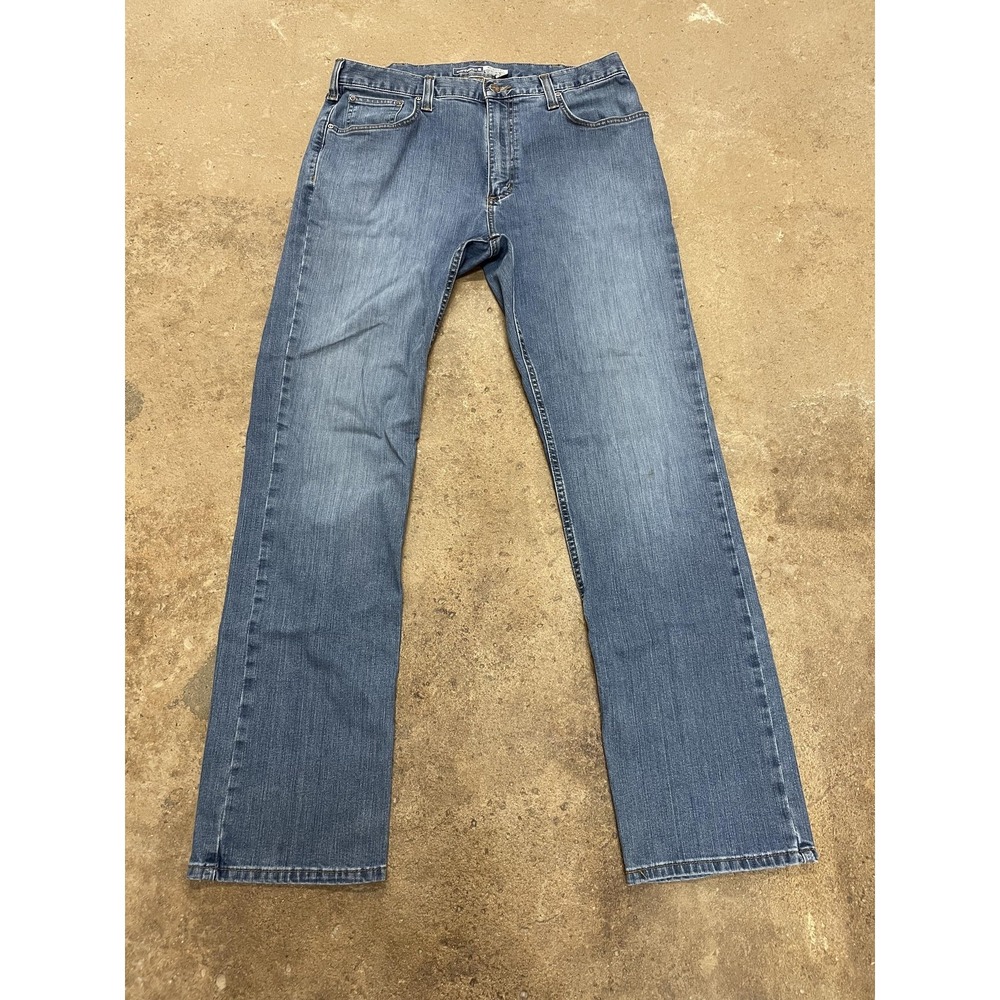 Carhartt BD2804-M Jeans Mens‎ 36x34 Medium Blue Relaxed Fit Straight Leg Zip Fly